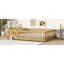 Lit double pleine grandeur avec clôture et porte, lit en bois d'hévéa avec garde-corps de sécurité, naturel-718853842-718853845