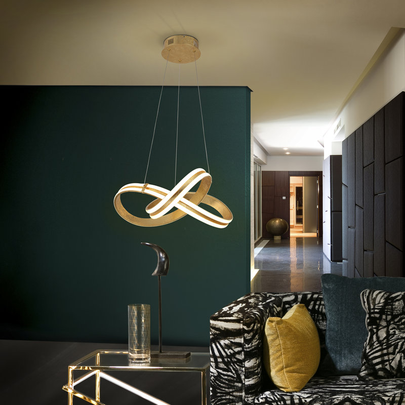 Pooler 1 - Light Gold LED Geometric Pendant