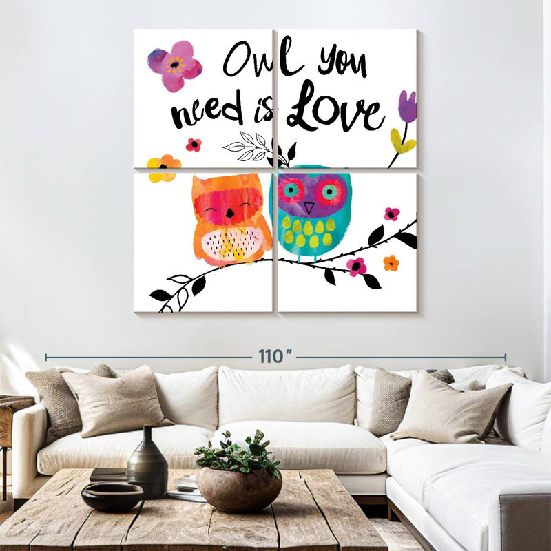 Tergel Owl You Need Is Love, H 74 po x l 74 po