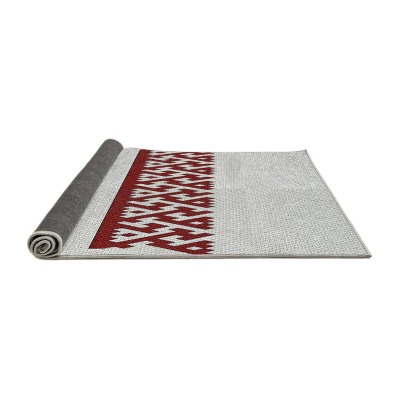 Tapis brun/blanc cassé à motifs, Carré 4 pi