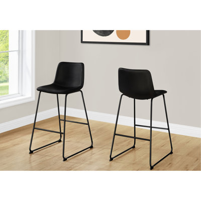 Black Metal Office Chair With Leather Look Seat For Productivity Work Frame Standing Desk
