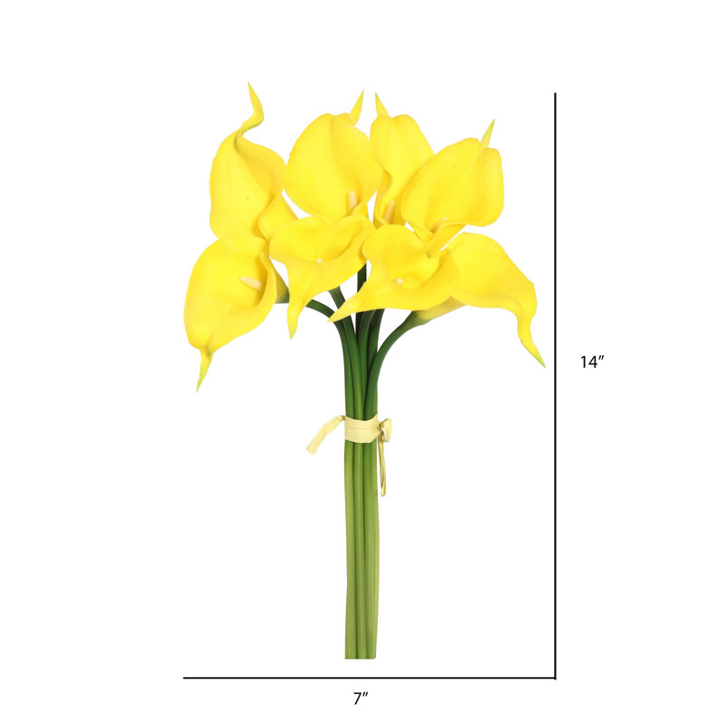 Paraiso 14" Artificial Calla Lily Bundle, Yellow