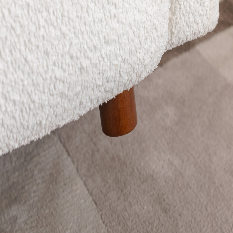 3 + 1, canapé moderne de luxe pour le salon, canapé rembourré en molleton blanc bouclé pour bureau à domicile, White Fabric