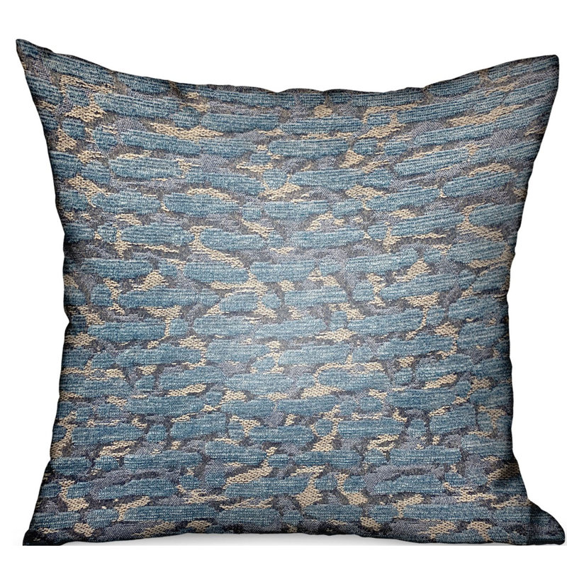 Indigo Rivulet Square Indoor / Outdoor Pillow Cover & Insert, 24" x 24"