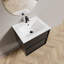 Meuble-lavabo de salle de bain 24 po avec lavabo en céramique - meuble-lavabo mural noir