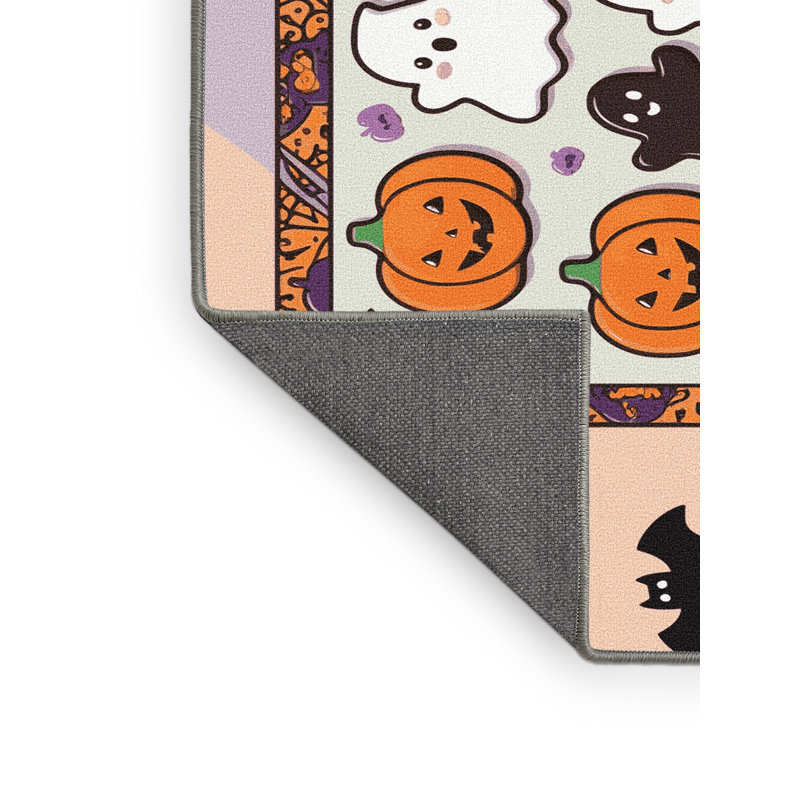 Tapis de vacances d'Halloween The Holiday Aisle®, Rectangulaire 7 pi x 10 pi