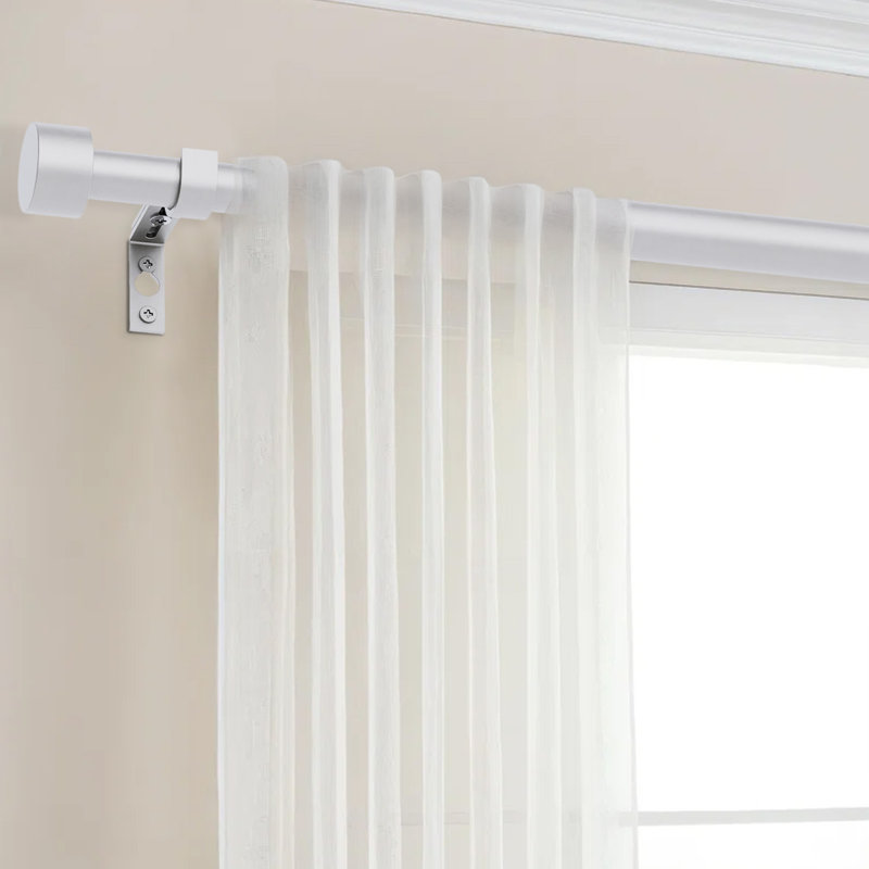 Lachina Arnel 1 Inch Window Curtain Rod with Aluminium Finials, Adjustable Heavy Duty Modern Drapery Pole for Outdoor/Indoor