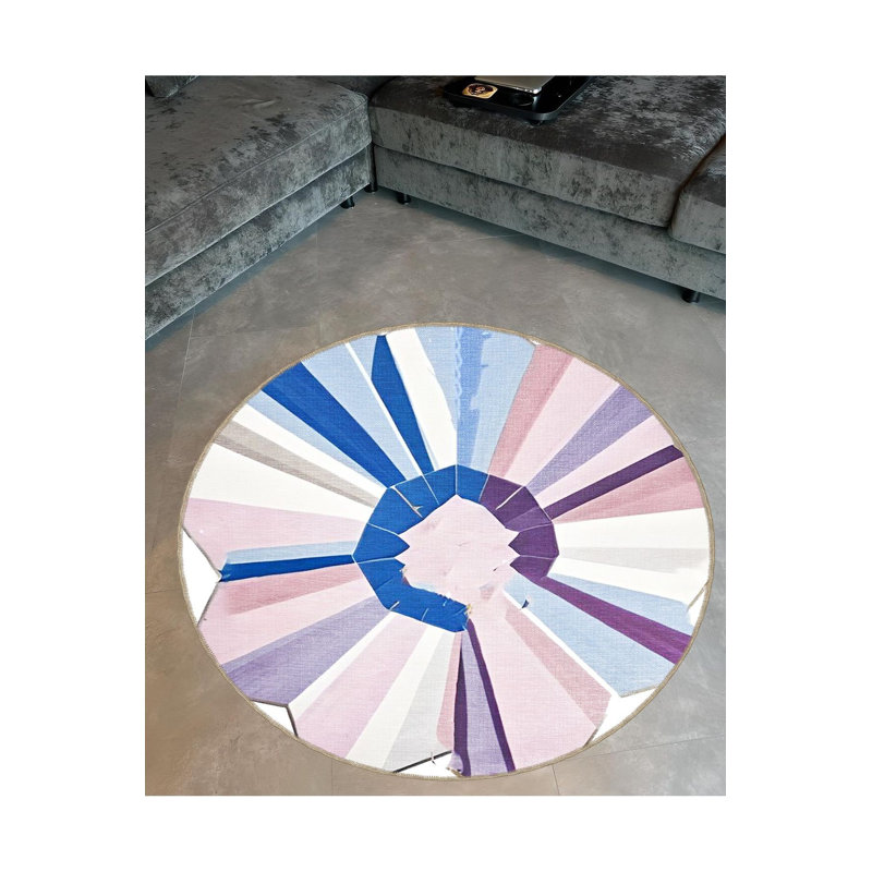 Multi Color Striped Geometric Pattern Modern Decorative Machine Washable Area Rug