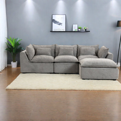 Canapé modulaire Velvet Cloud, canapé surdimensionné gris antique, confort du salon