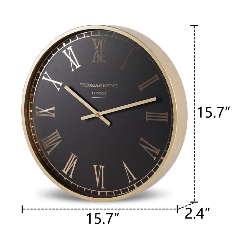 Horloge murale 15,75 po Modern, Noir