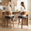Ensemble de tabourets de bar pivotants de 26 po, tabourets de bar à hauteur de comptoir avec dossier et pieds en bois, tabourets de bar modernes en similicuir pour comptoir de cuisine-417981936-417981937