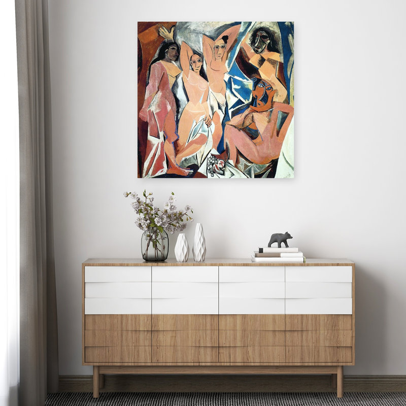 Les Demoiselles D'Avignon Abstract Classic Modern Wall Art Print by Pablo Picasso - Wrapped Canvas Print