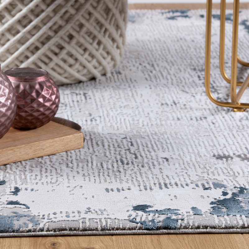 Opal Abstract Area Rug, Blue, Rectangle 200 x 290cm