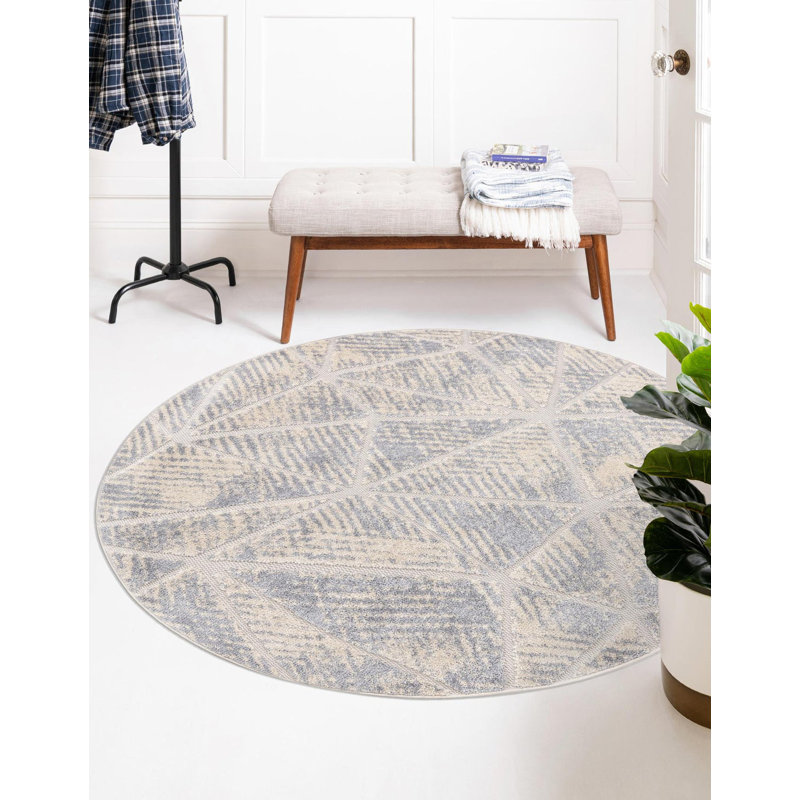 Tapis en polypropylène tissé à la machine Flaxton, Rond 3 pi 3 po