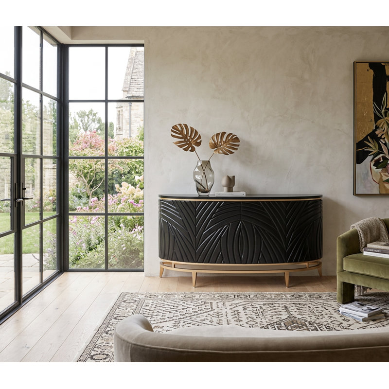 71.5'' W Sideboard, Black/Gold