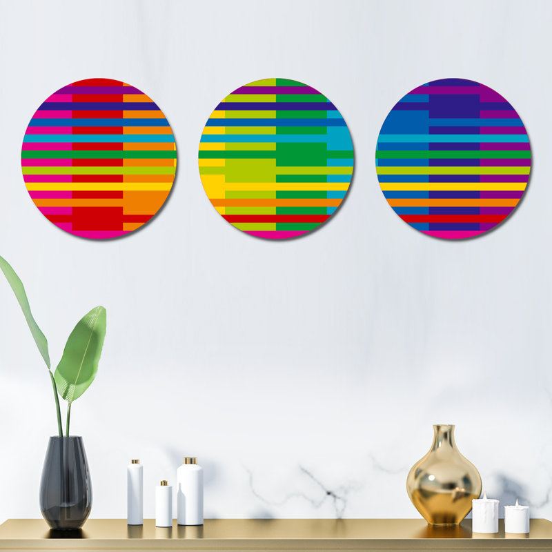 Ensemble de 3 motifs géométriques simples. Ensemble de décoration murale