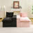 Black&Pink Turtle Velvet Double Chaise Lounge Multifunctional Lazy Sofa-843493904