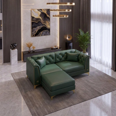 Canapé Chesterfield 61,5 po Mid-Century