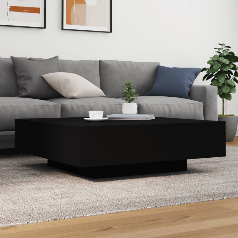 Table basse avec lumières DEL vidaXL, H 12,2 po x l 39,37 po x P 39,37 po, Chêne sonoma