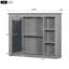 Armoire murale de salle de bain 35 po x 27,5 po avec miroir, beaucoup de rangement, charnière de porte, gris, miroir monté 35 po x 27,5 po, utilisation polyvalente-1486906874