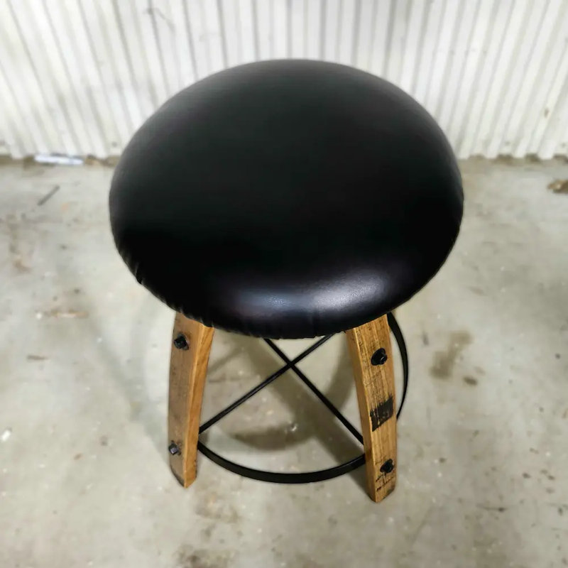 Backless Whiskey Barrel Swivel Counter Stools
