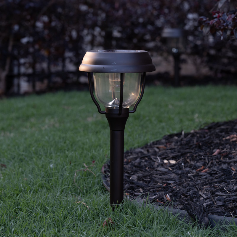 Bronze Solar Powered LED Pathway Lights with Dusk to Dawn Sensor, 4-Pack