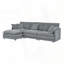 Canapé modulaire en L avec repose-pieds - Tissu convertible 4 places, serviette-510082305