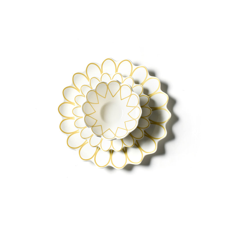 Deco Gold Scallop Dinnerware 12 Piece Set
