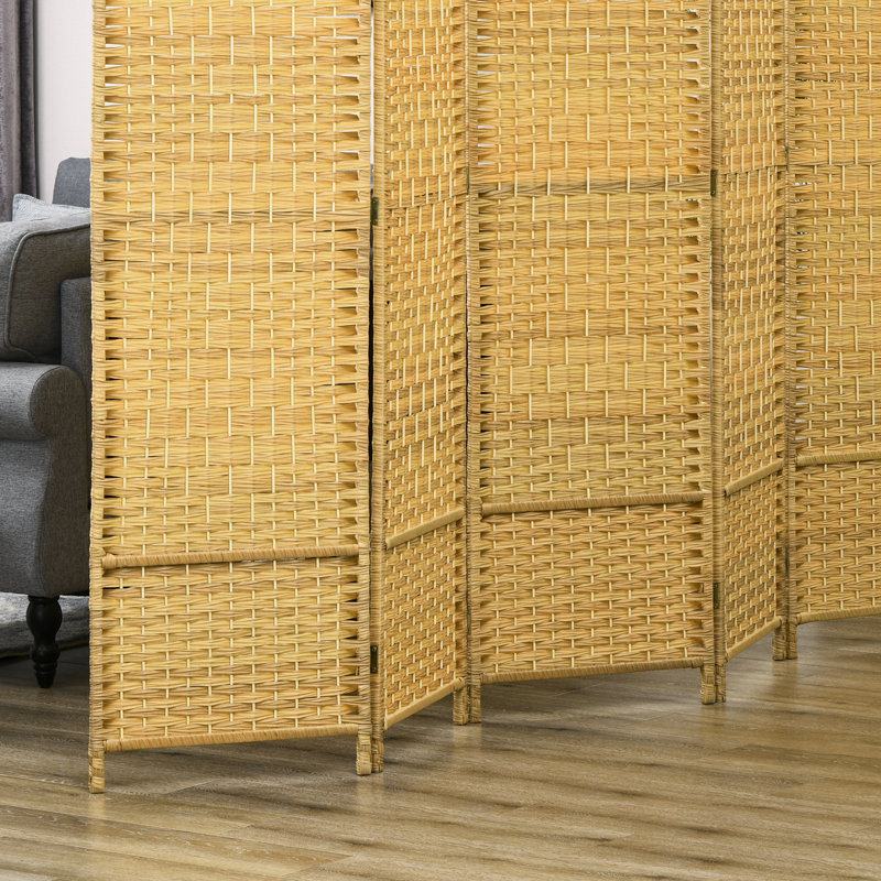 Cloison pliante en bois massif Sharod, Beige, H 70,9 po x l 106,3 po 