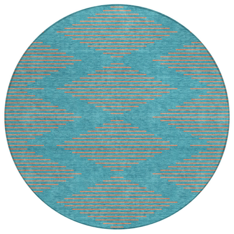 Tapis rond bleu 8 po