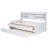 Wooden Captain Bed With Built-In Bookshelves, Three Storage Drawers, And Trundle, White Wash Finish-1986501007
