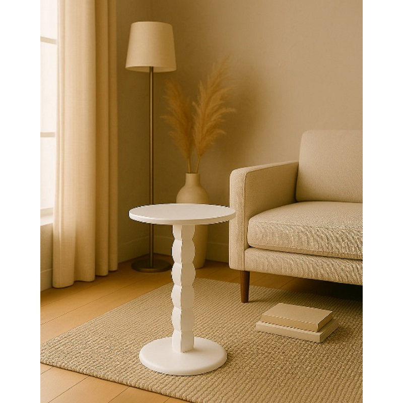 Aluminium White Side Table