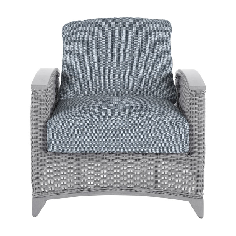 Astoria Patio Chair with Cushions, Rollo Chambray InsideOut® Linen, Welt, Astoria #24 Oyster