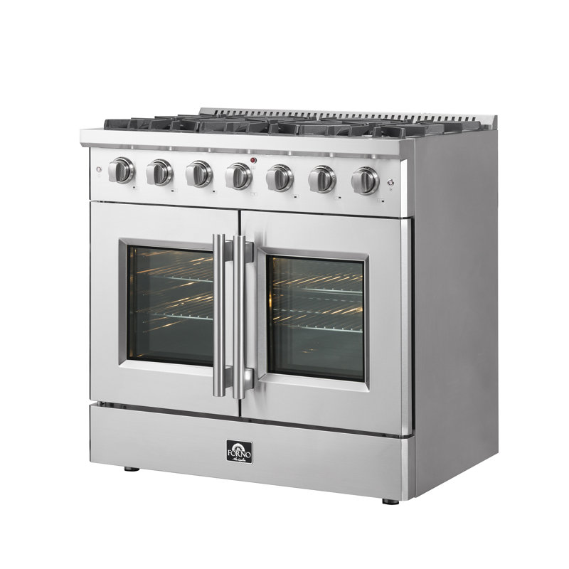 Cuisinière à gaz 36 pouces Galiano, 6 brûleurs, 83 000 BTU, 5,36 pieds cubes Four
