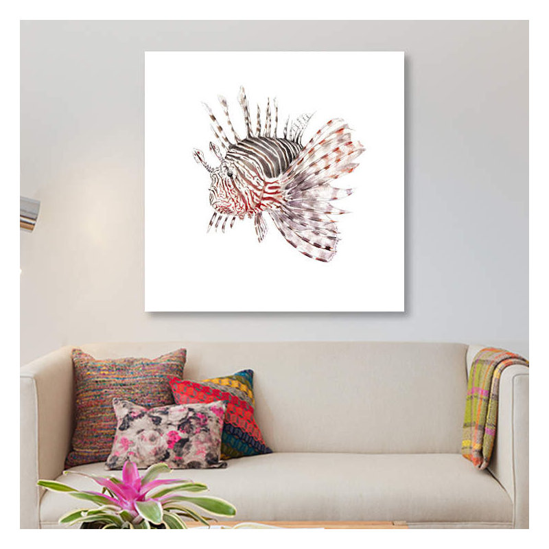 « lionfish », reproduction sur toile tendue, H 12 po x l 12 po x P 0,75 po