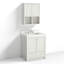 Ensemble de meuble-lavabo mural 30 po avec comptoir à quartz blanc Thassos 2 po et armoire murale assortie-292361881