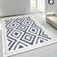 Avon Rug Blue Cream Large Area Rug, Non Slip Hallway Runner, Soft Carpet Door Mat for Living Room, Bedroom & Kitchen-471639722