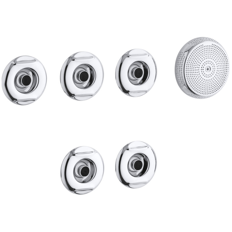 Ensemble de garniture de baignoire à jets Flexjet avec cinq jets, Chrome poli