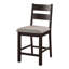Ensemble de chaises de salle à manger rembourrées en tissu, ensemble de chaises d'appoint 2 pièces à dossier échelle, couleur espresso
