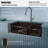 Karran Undermount Quartz Composite 32'' X 19-1/2'' 60/40 Double Bowl Kitchen Sink-35699379