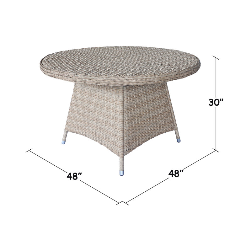 Round Resin Wicker Dining Table