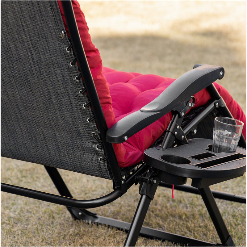 Fauteuil inclinable inclinable avec coussin rembourré Outsunny, Rouge