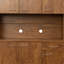 70,87 "de hauteur avec garde-robe et armoire de cuisine, avec 6 portes, 1 tablette ouverte et 1 tiroir pour la chambre à coucher, noyer-701369068
