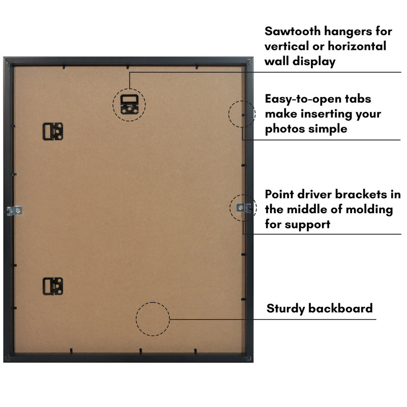 Cadre photo Americanflat, Noir, 16 po x 20 po