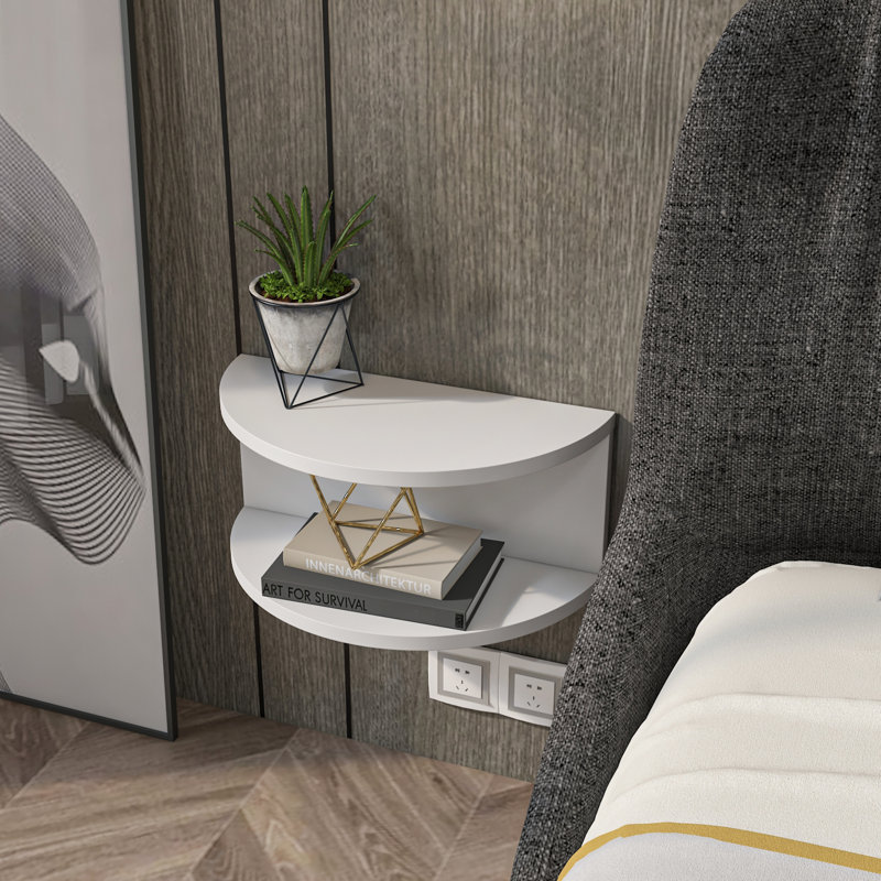 Cydelia 45cm W Manufactured Wood Bedside Table, White