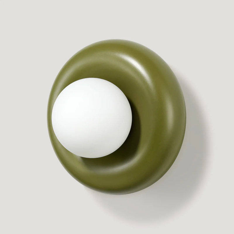 NOVI Ceramic Wall Sconce, Khaki Green