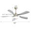 Ventilateur de plafond intelligent de 52 pouces avec lumière avec 5 pales en ABS à intensité variable et fonction mémoire