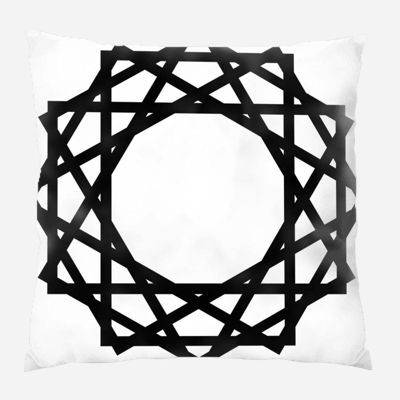 Geometric Microsuede Reversible Throw Pillow, Black