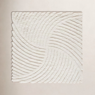 Abriel Ivory Hand-Woven Abstract Wool Rug