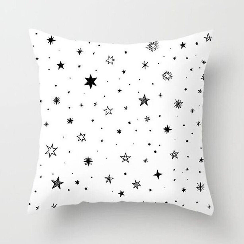 Kearna Black/White Throw Pillow Cover, Star Twinckle